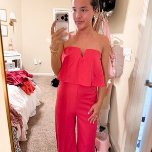 DO+BE Strapless Coral Jumpsuit